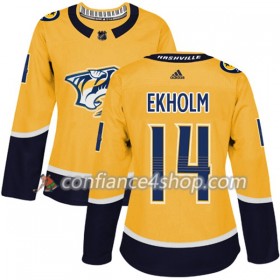 Adidas Maillot de Hockey Nashville Predators Mattias Ekholm 14 2017-2018 Or Authentic - Femme